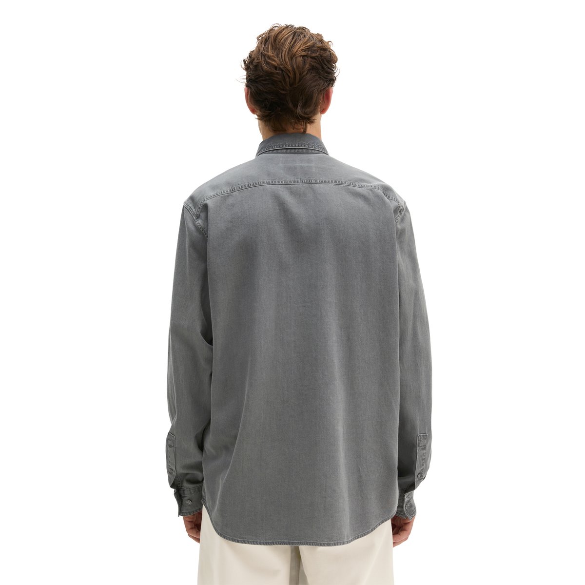 Chemise en jean coupe classique en denim de coton bio léger gris, MARC O'POLO