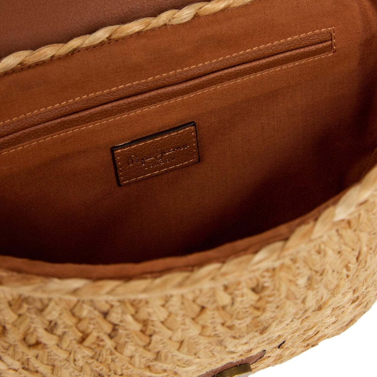 Sac Bandoulière En Jute Avec Rabat brun teinté, PEPE JEANS