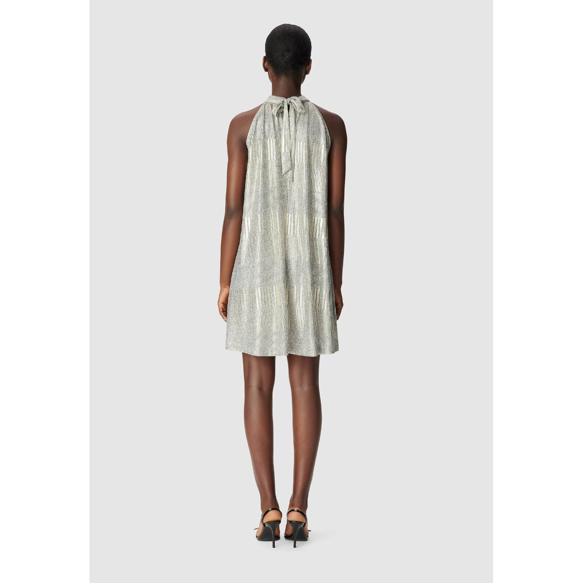 Robe habillée ample à nouer dos champagne, IKKS