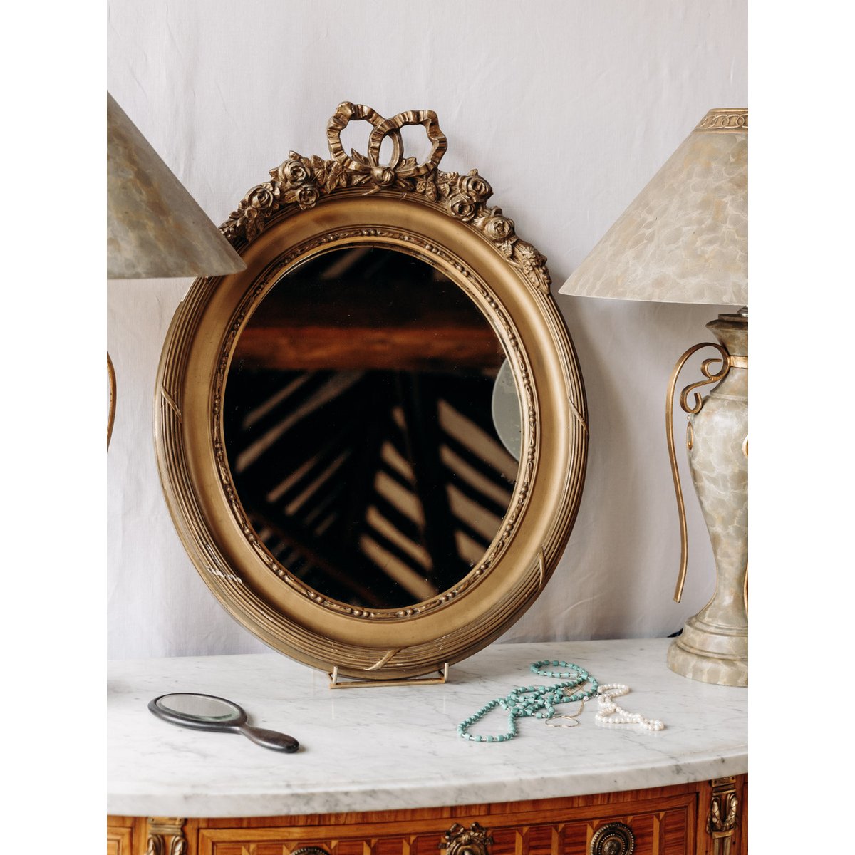 Grand miroir doré Georges N°989 - Bon état doré, DEBONGOUT