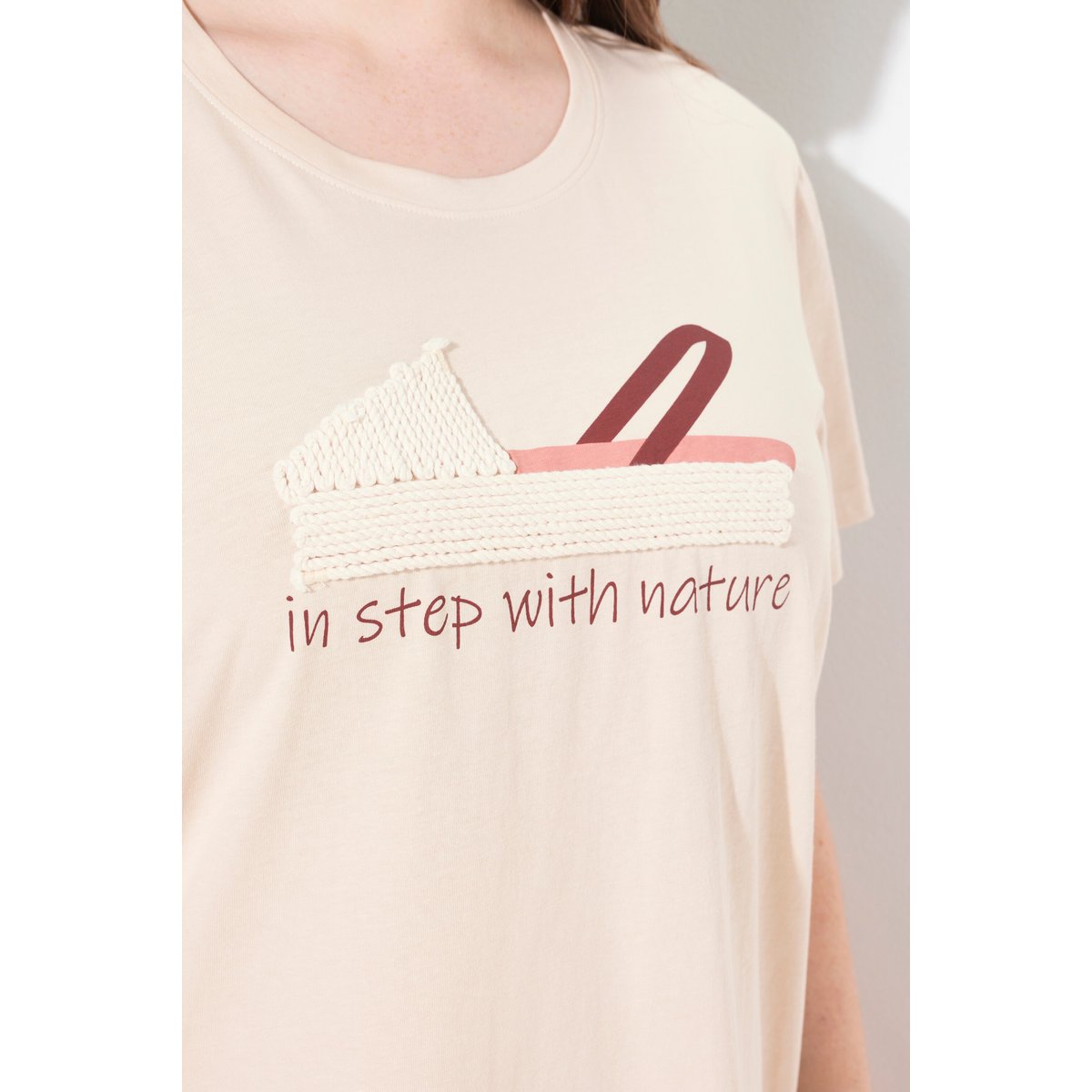 T-shirt, chaussure, col rond blanc perle, ULLA POPKEN