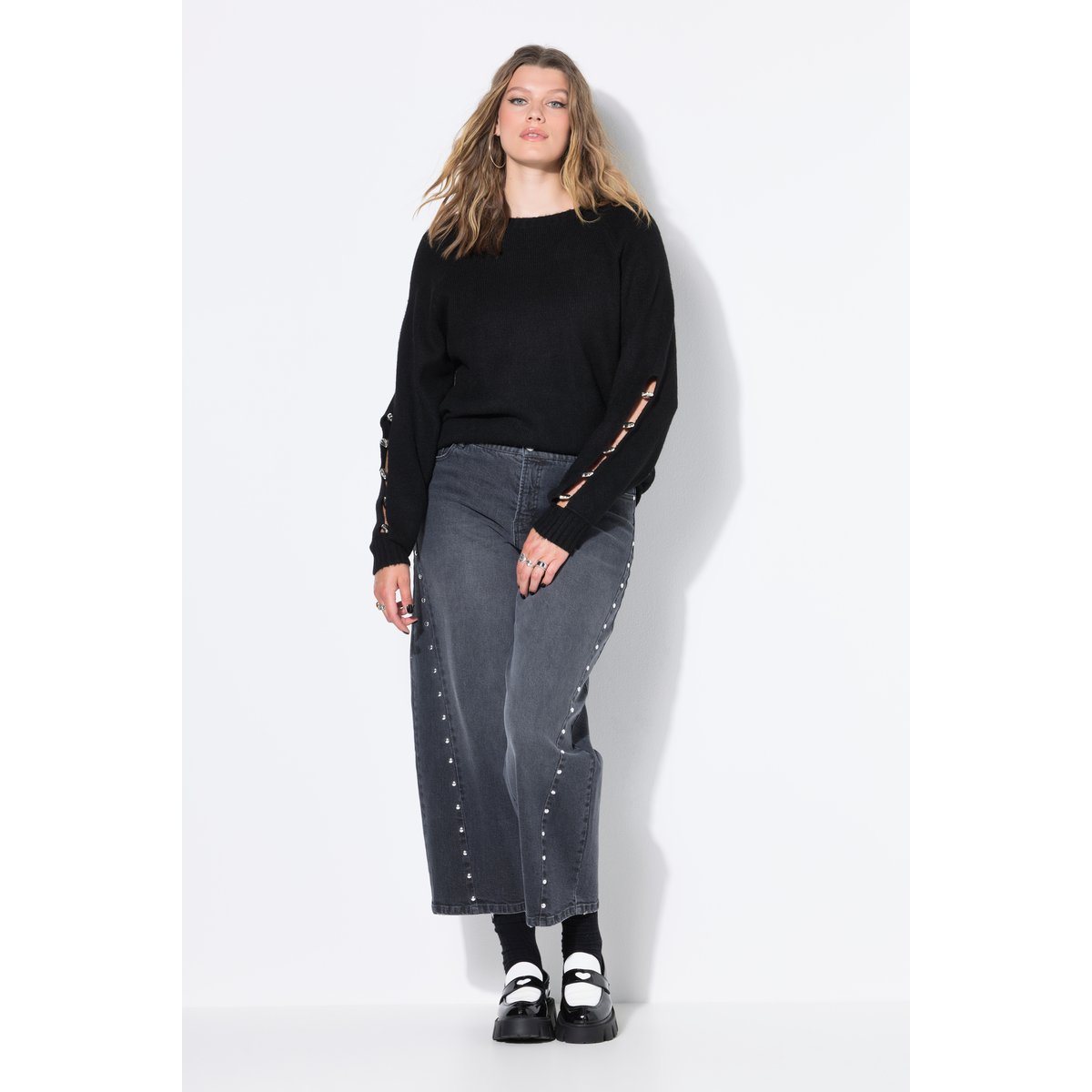 Jean barrel, coupe Wide Ballon Legs jean gris, STUDIO UNTOLD