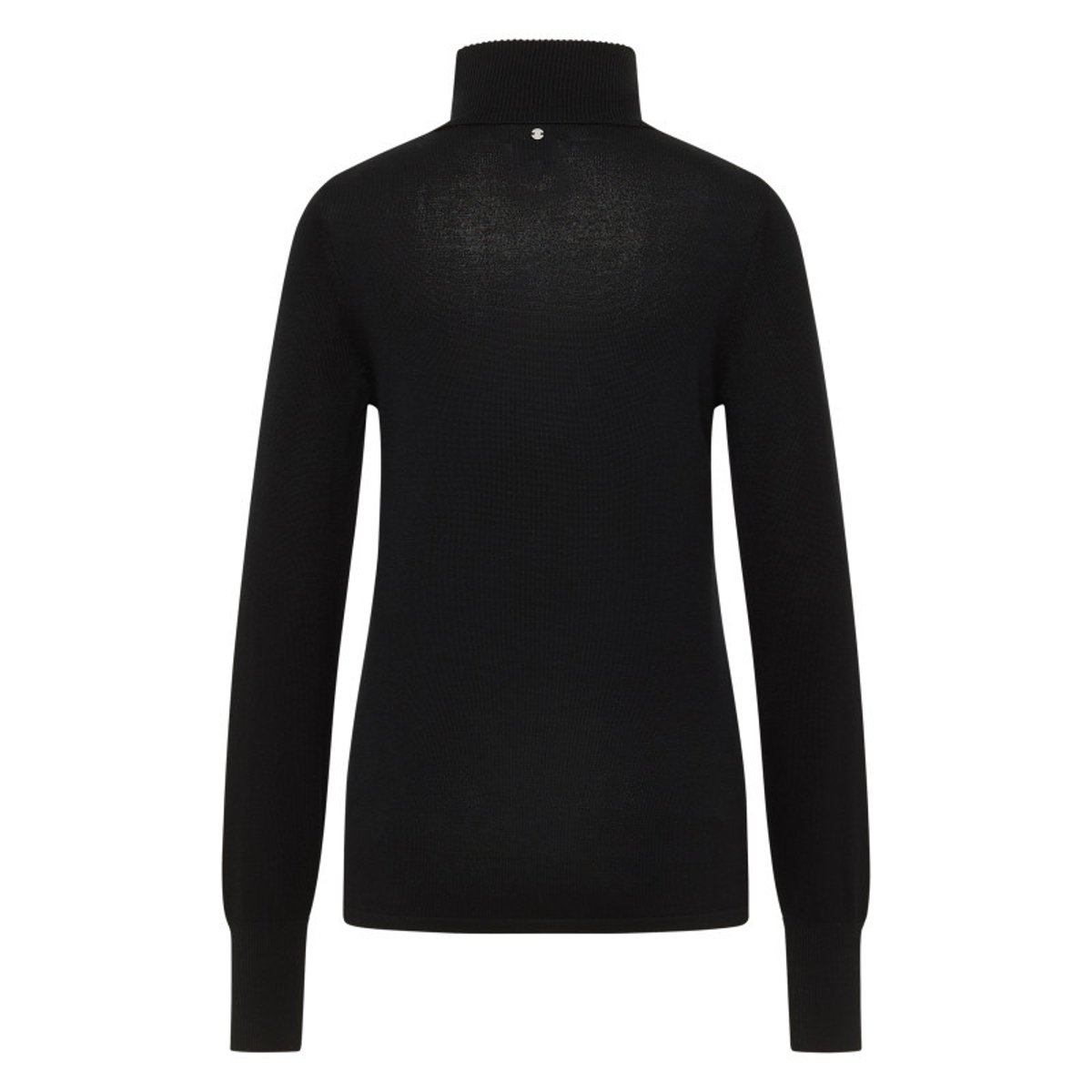 Pull noir uni avec un col roulé côtelé et des manches longues noir, MUSTANG