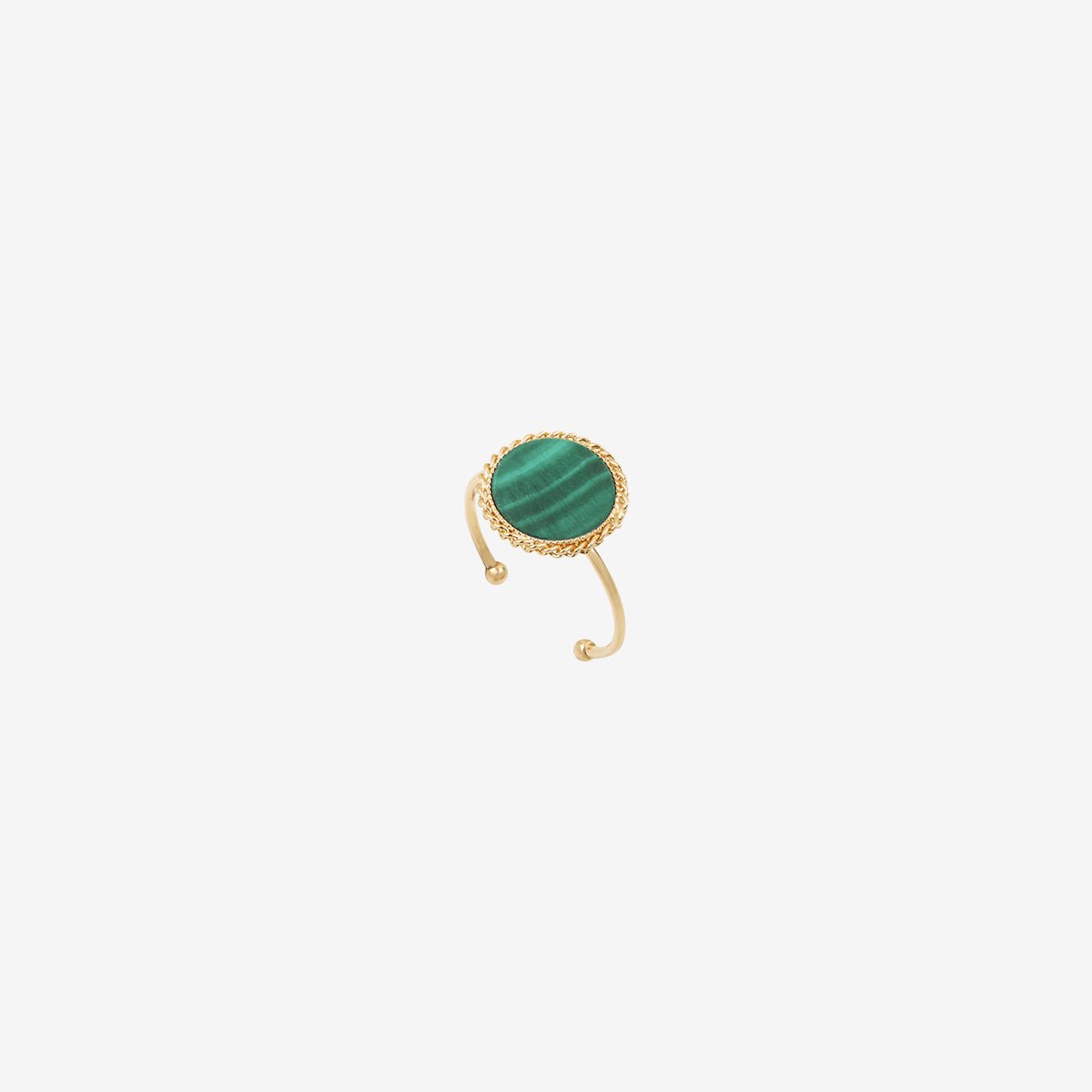 Bague malachite plaquée or - lady malachite vert, CAROLINE NAJMAN