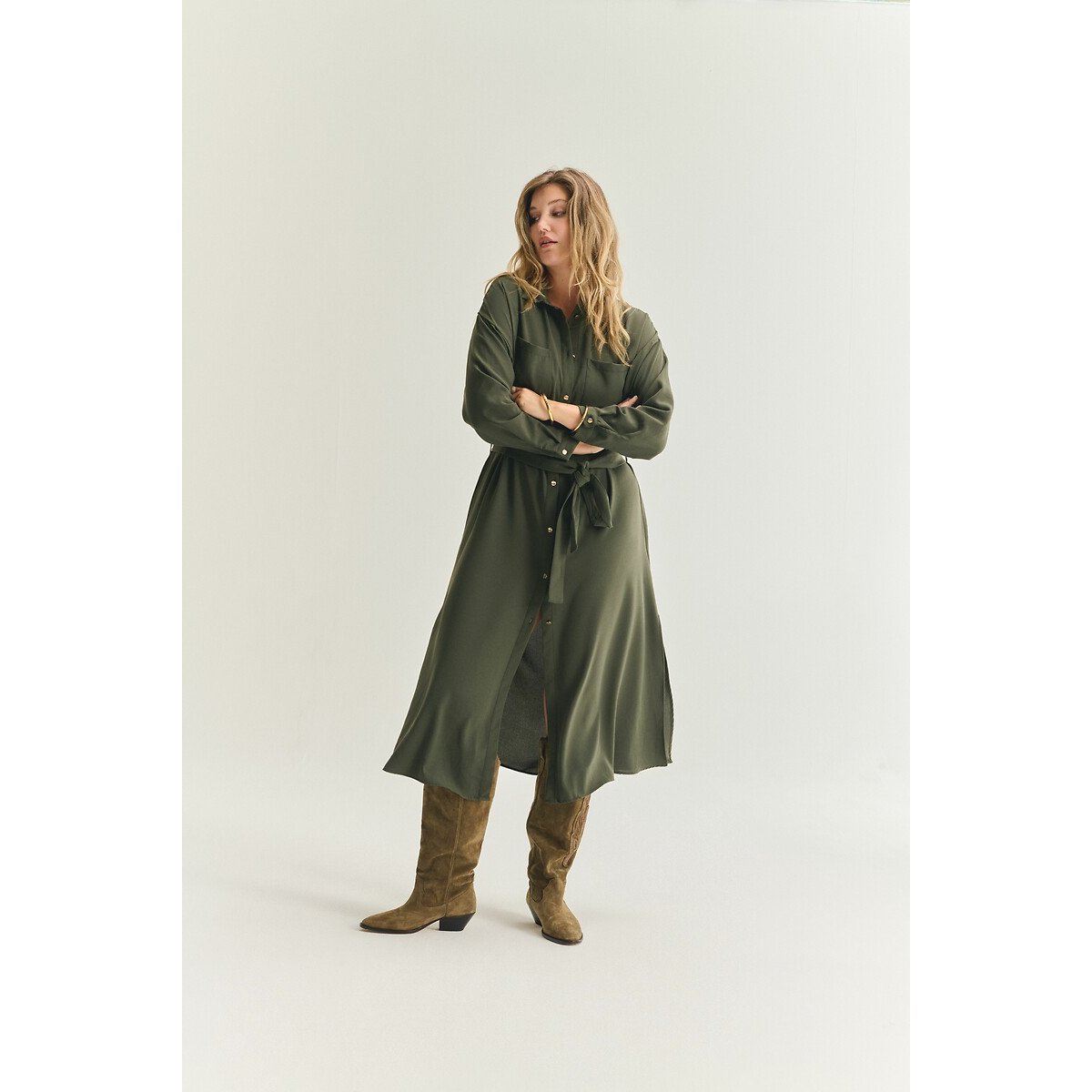 Ludivine Midi Dress khaki, ALMÉ