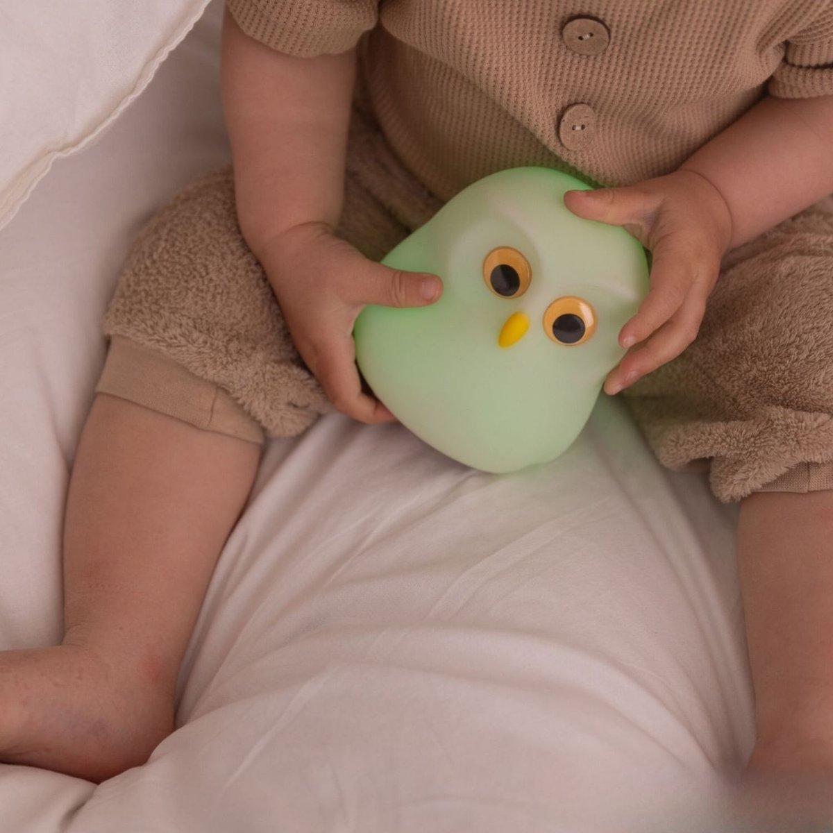 Veilleuse rechargeable Hibou blanc, jaune, noir, MARY'S