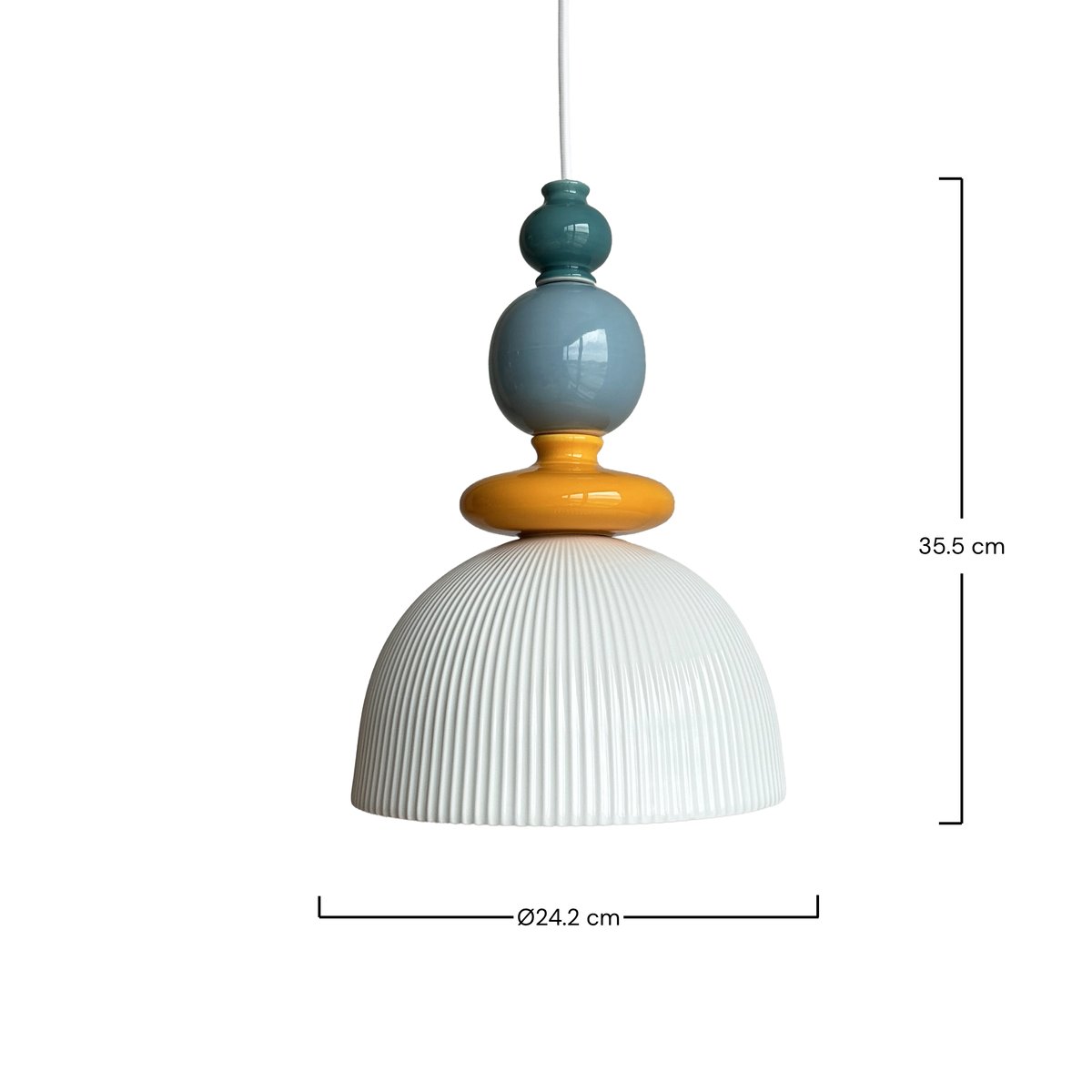 Suspension en céramique D24,2 cm - PILI multicolor, MAISON PAVANE