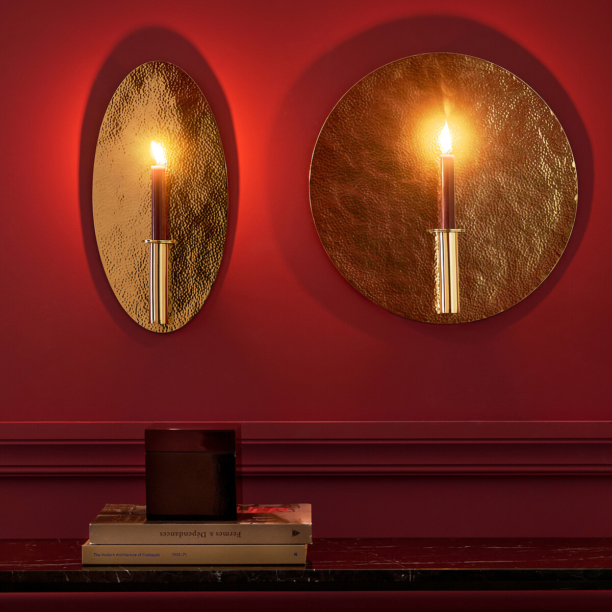 Lunou Round Wall Sconce with Candle Holder/Bud Vase in Brass brass, AM.PM
