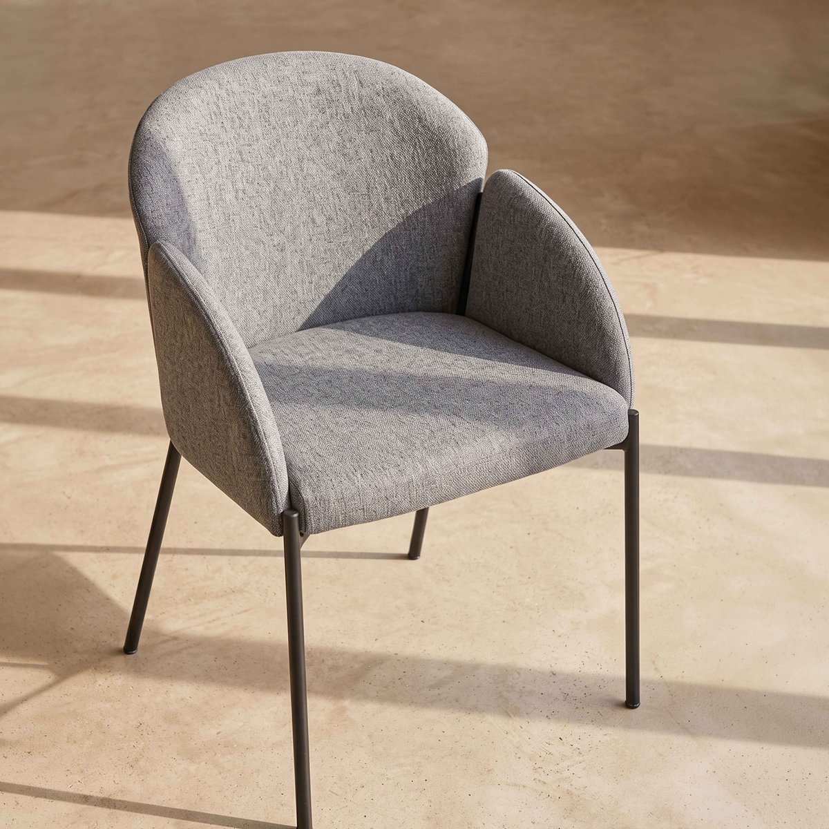 Lot de 2 chaises en tissu, AVA gris anthracite, OVIALA