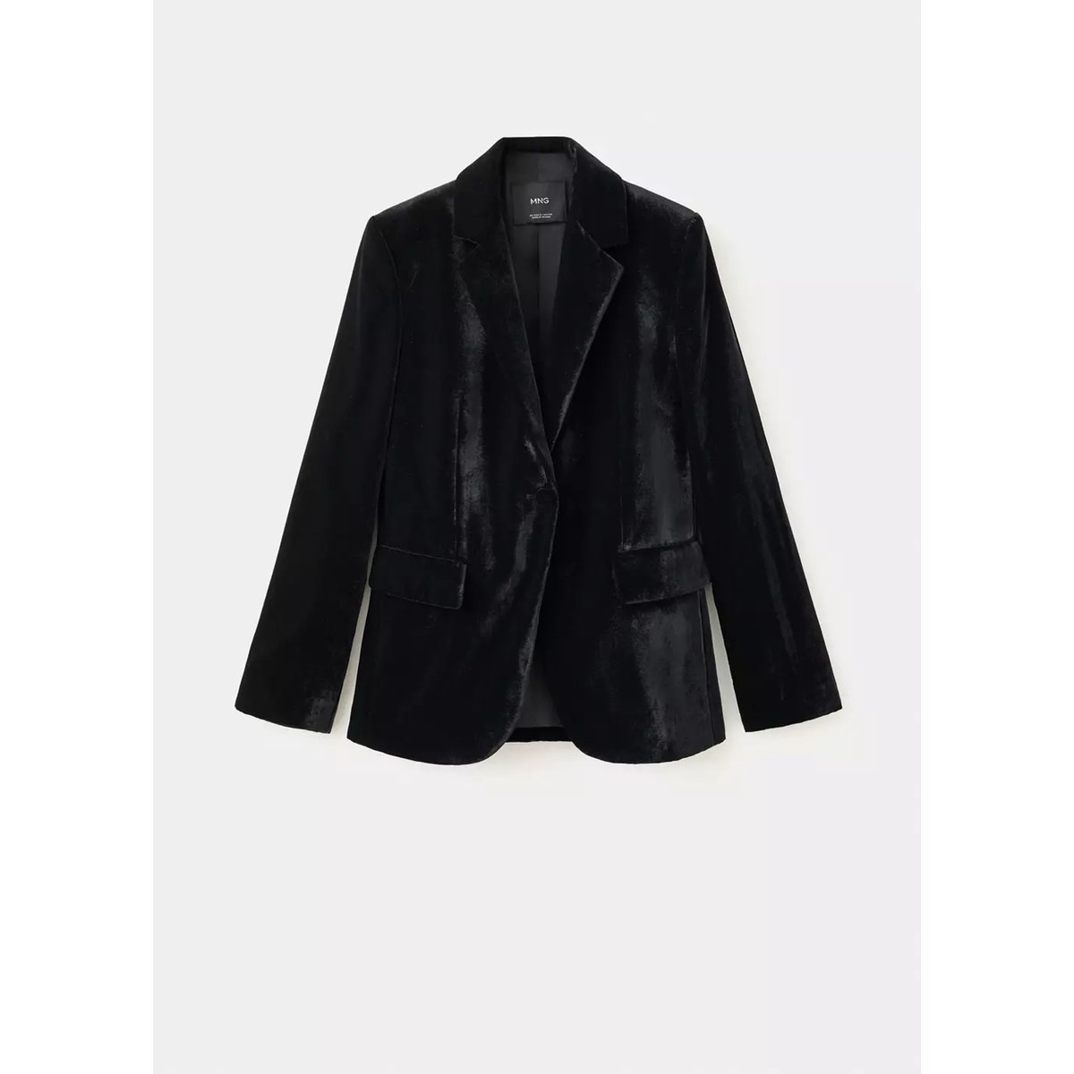 Blazer costume velours noir, MANGO