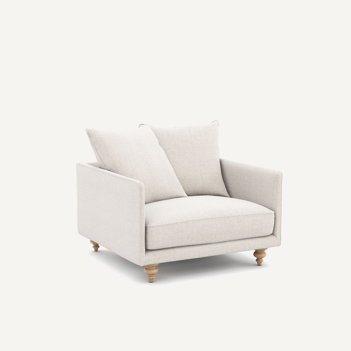 Fauteuil, en toile jaspée, LAZARE naturel, AM.PM