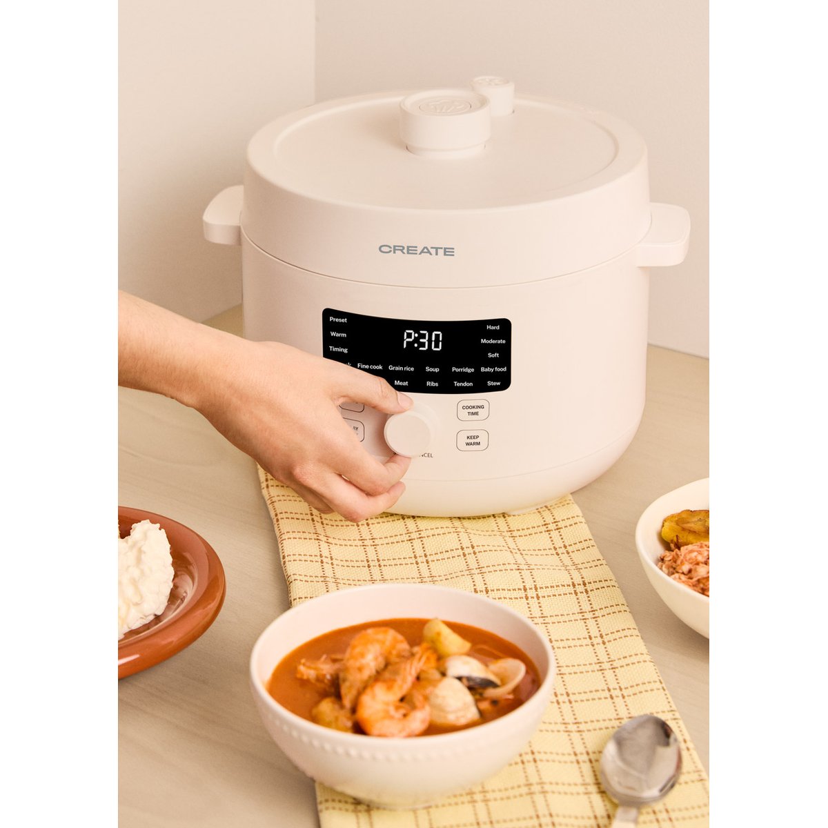 Autocuiseur électrique PRESSURE COOKER STUDIO blanc cassé, CREATE