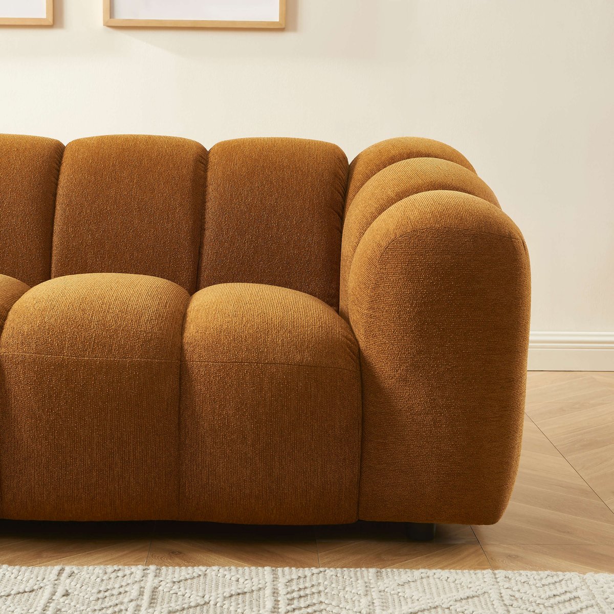 Canapé 3 places tissu tweed SUNNY bronze, SORELH