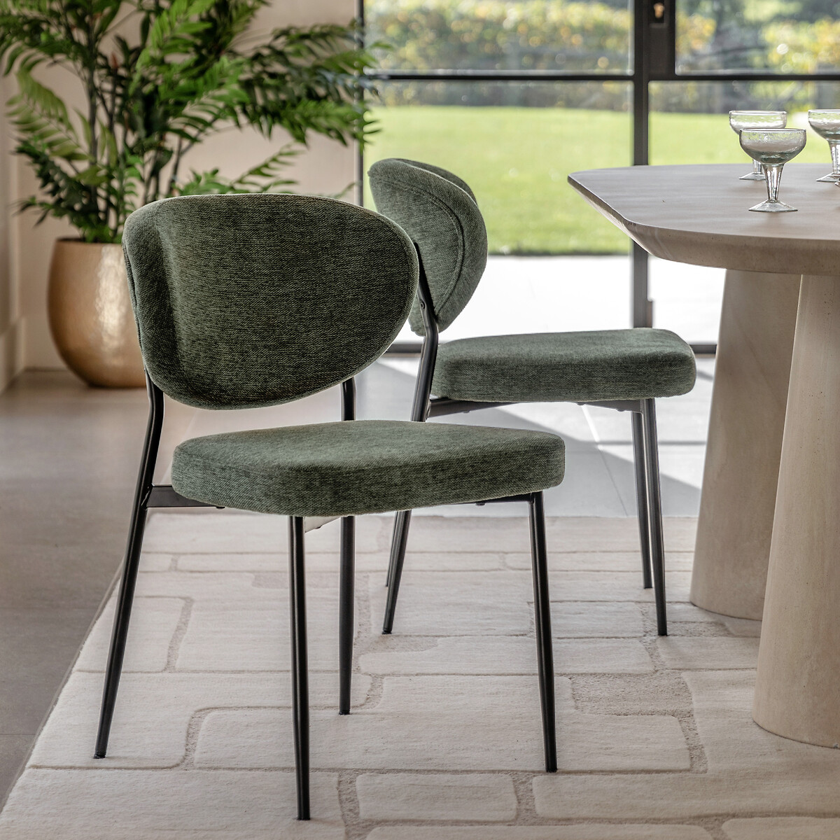 Orvin Oval Dining Chairs (Set of 2) green, SO'HOME