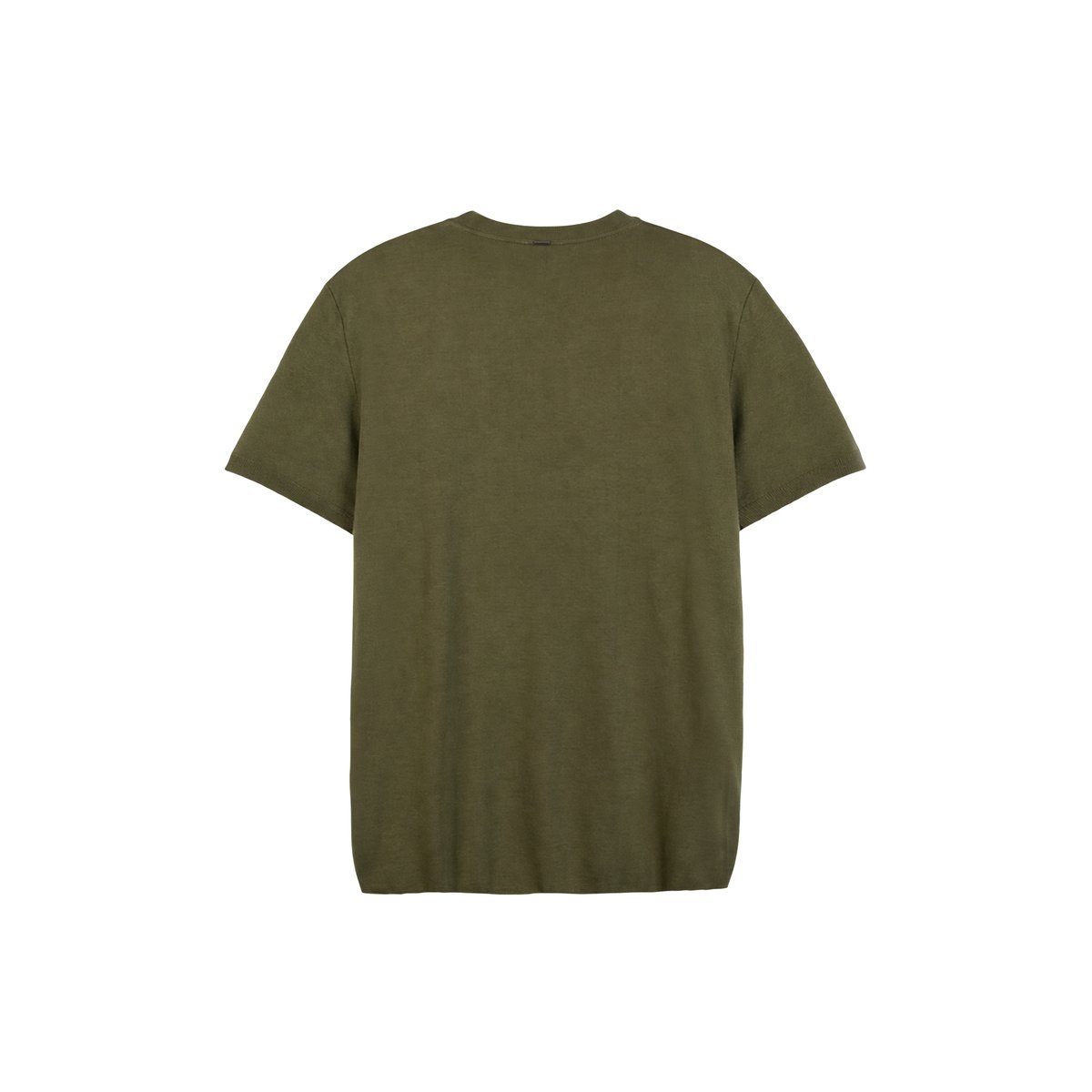 Tee-shirt col rond coton modal vert kaki, IKKS