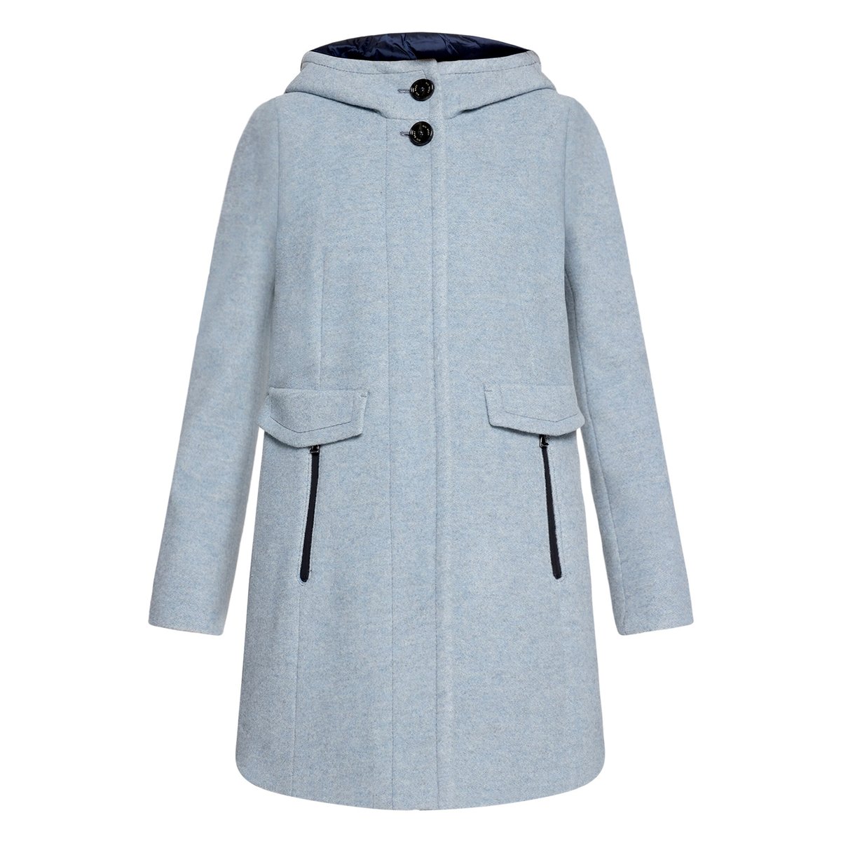 Veste en laine à capuche bright blue melange, GIL BRET