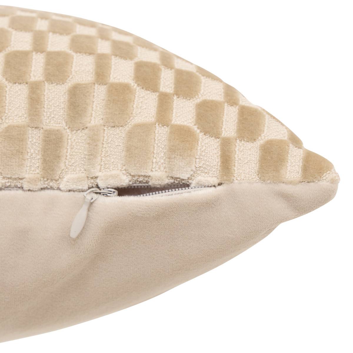 Coussin carré SELIA beige lin, ATMOSPHERA
