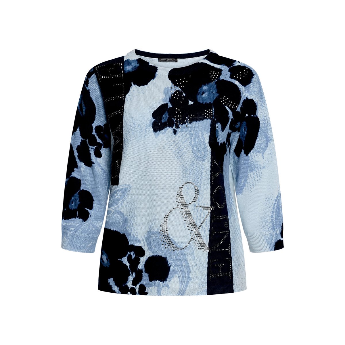 Pull-over en maille à manches chauve-souris light blue/blue, BETTY BARCLAY