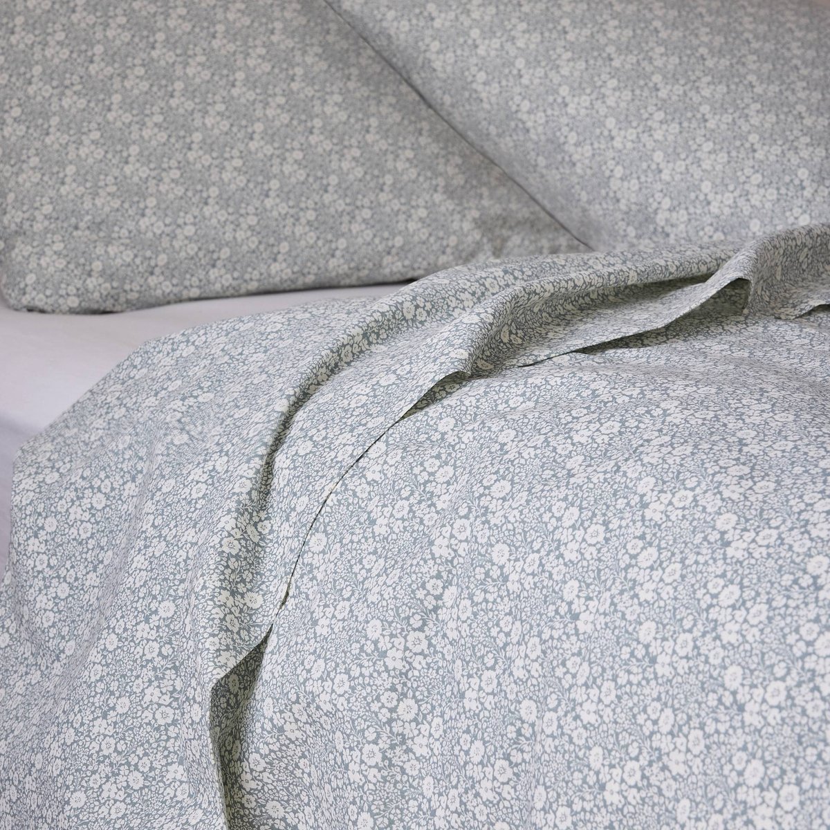 Drap plat imprimé, 100% coton bio GOTS algue, MONOPRIX