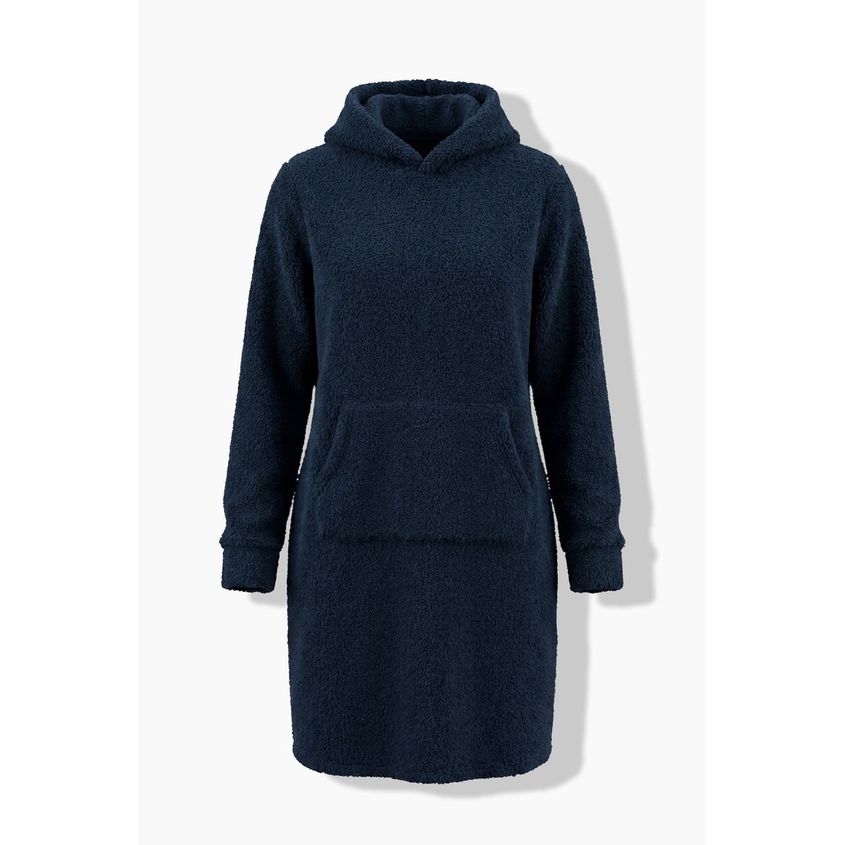 Robe d'intérieur en polaire bouclée bleu nuit, ULLA POPKEN