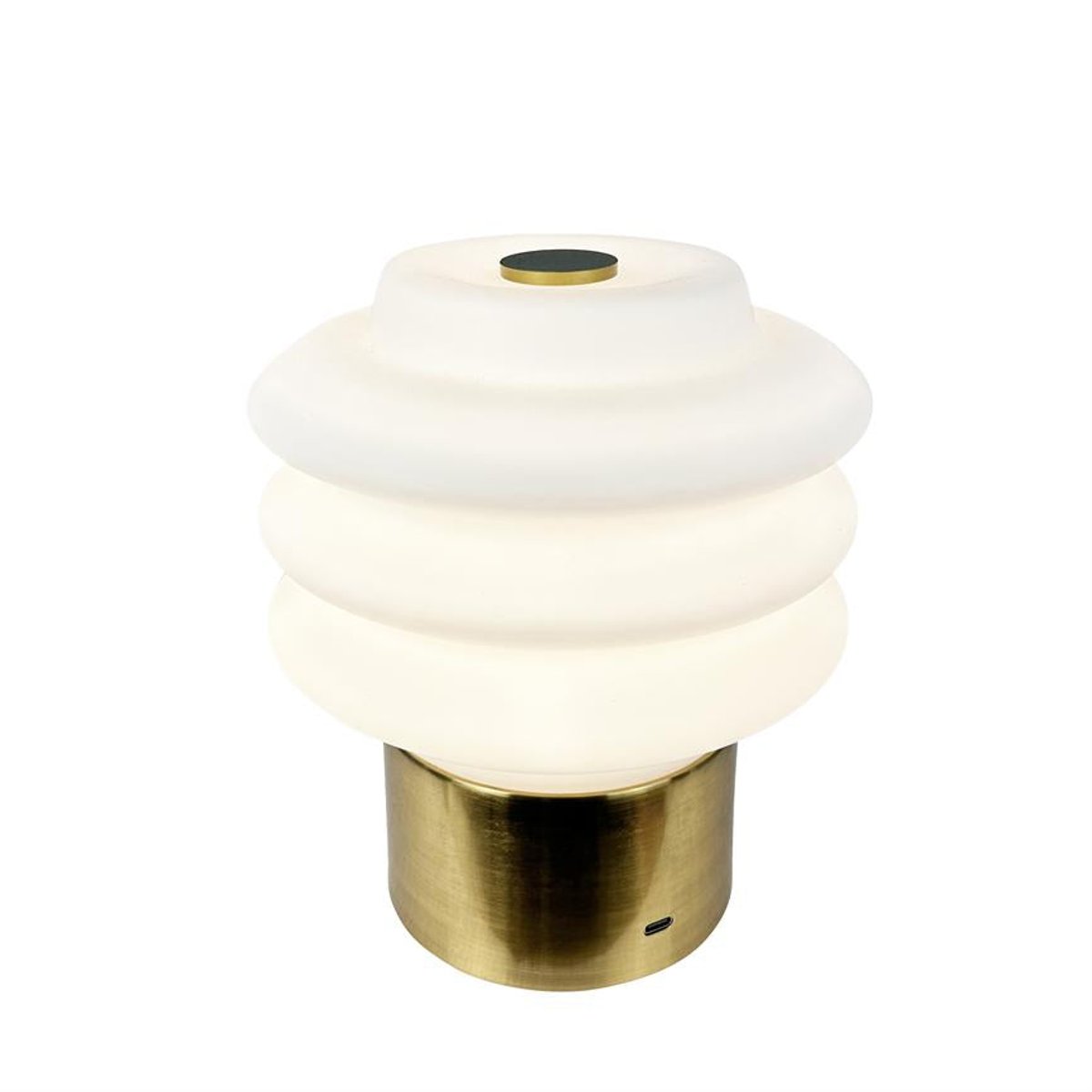 Lampe à poser LED verre opale DIVA laiton, DYBERG LARSEN