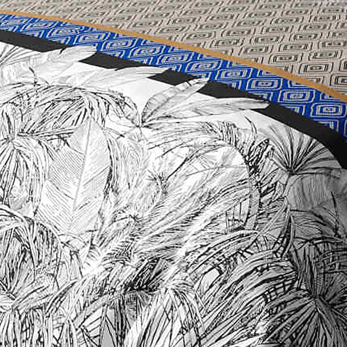 Parure housse de couette en coton imprimée, Toki imprime, ATELIER DU COTON