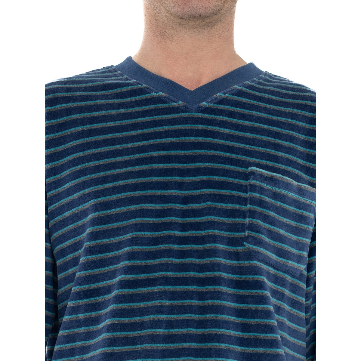 Pyjama velours homme imprimé marine, DAXON