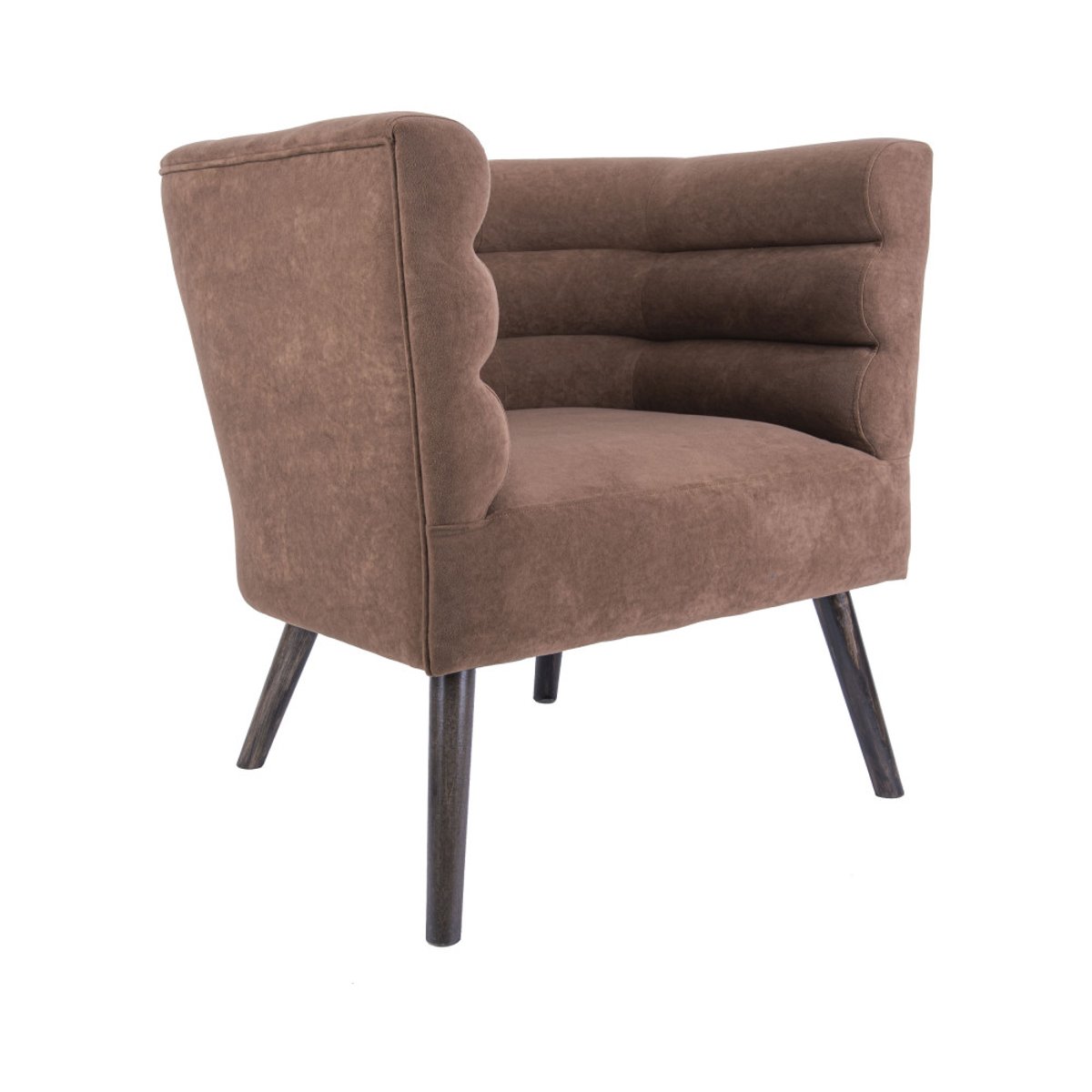 Fauteuil design en tissu effet daim - Explicit chocolat, LEITMOTIV