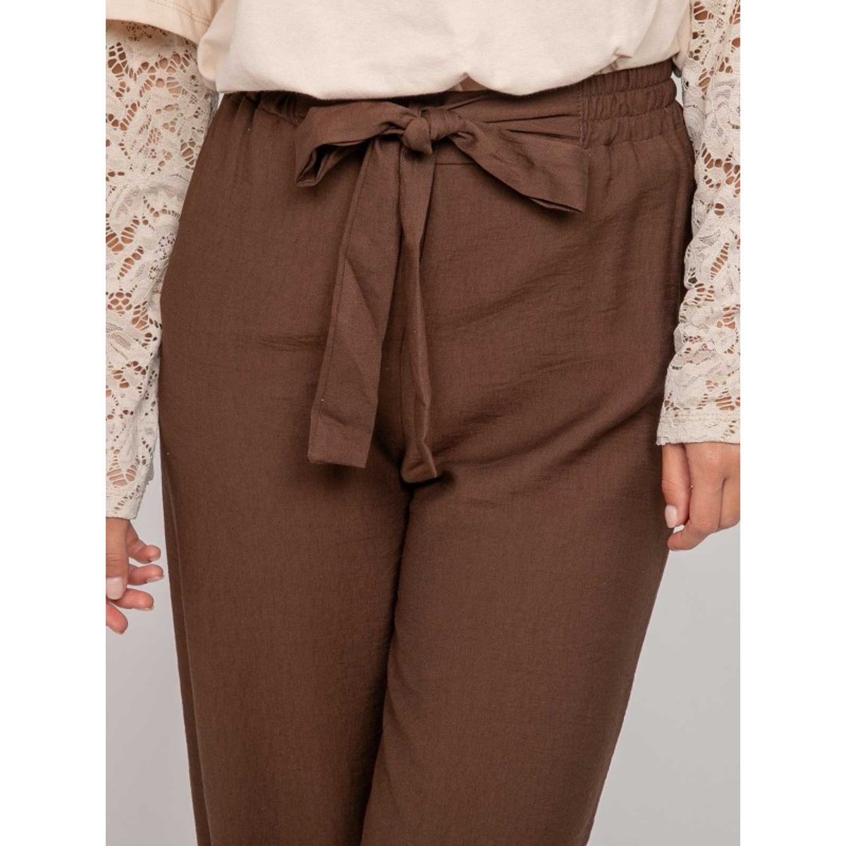 Pantalon Fluide Emrose marron, DONA LISA