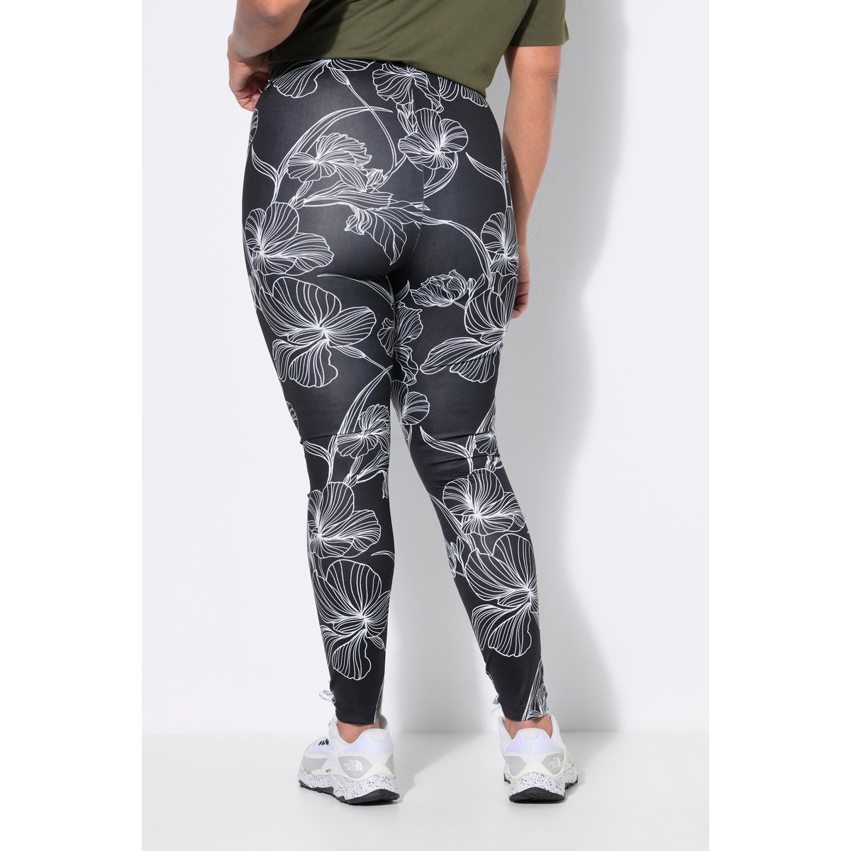 Legging imprimé floral noir, ULLA POPKEN