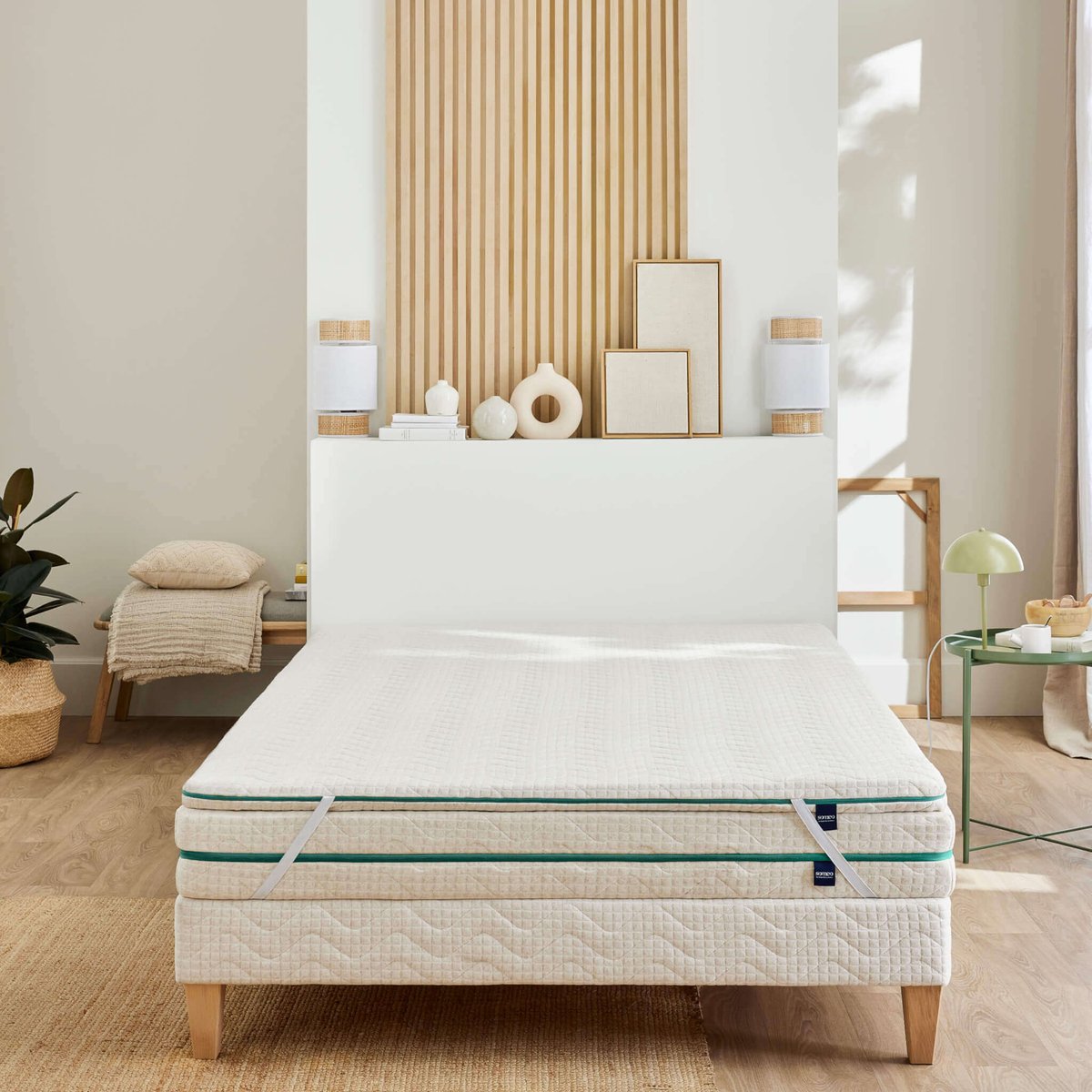 Surmatelas latex naturel Aube ecru, SOMEO