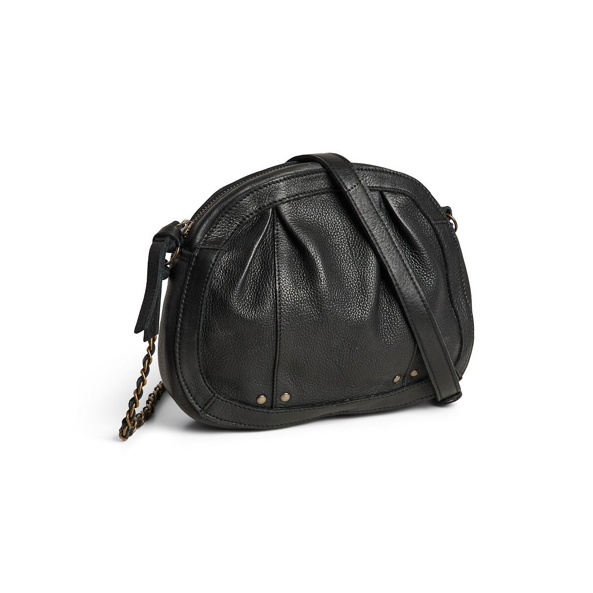 Athena Leather Crossbody Handbag black, PIECES