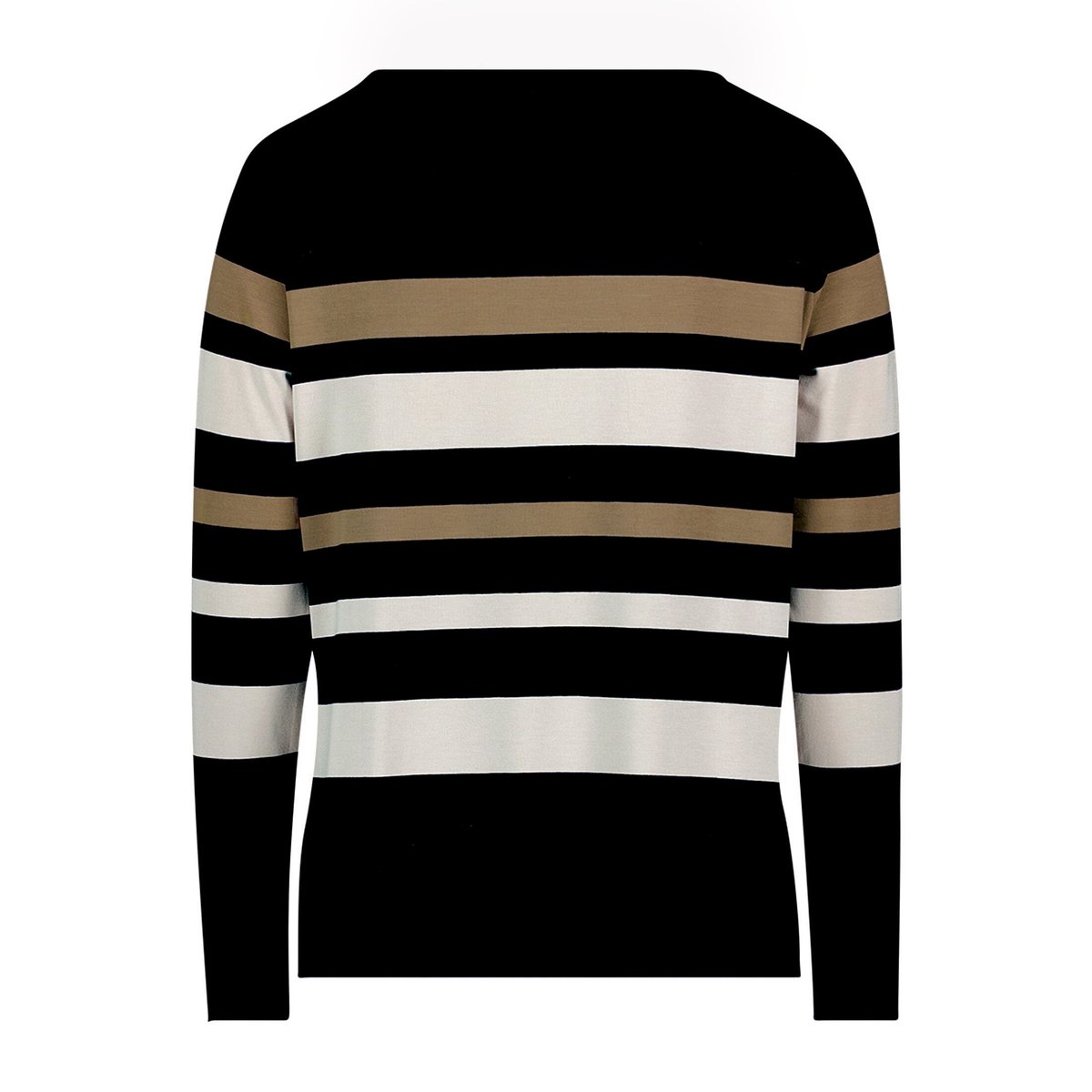 T-shirt à rainures à encolure bateau taupe/black, BETTY BARCLAY