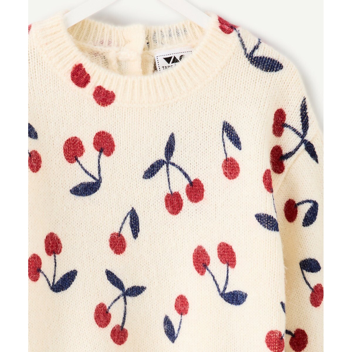 Pull imprimé cerises ecru, TAPE A L'OEIL