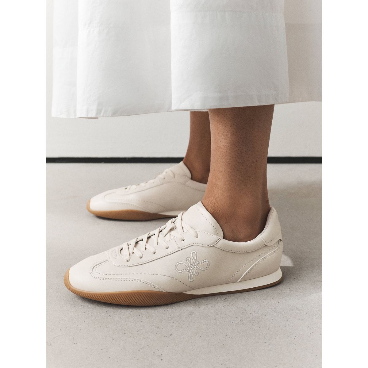 Baskets fins à lacets/logo forever comfort® naturel, NEXT
