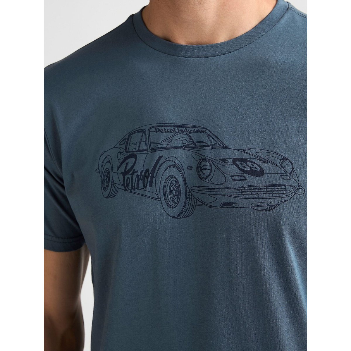 Porsche Short Sleeve Crew Neck T-Shirt storm blue, PETROL INDUSTRIES
