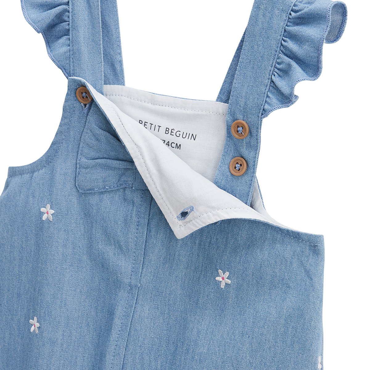 Salopette bébé en chambray Ciao Milano bleu, PETIT BEGUIN