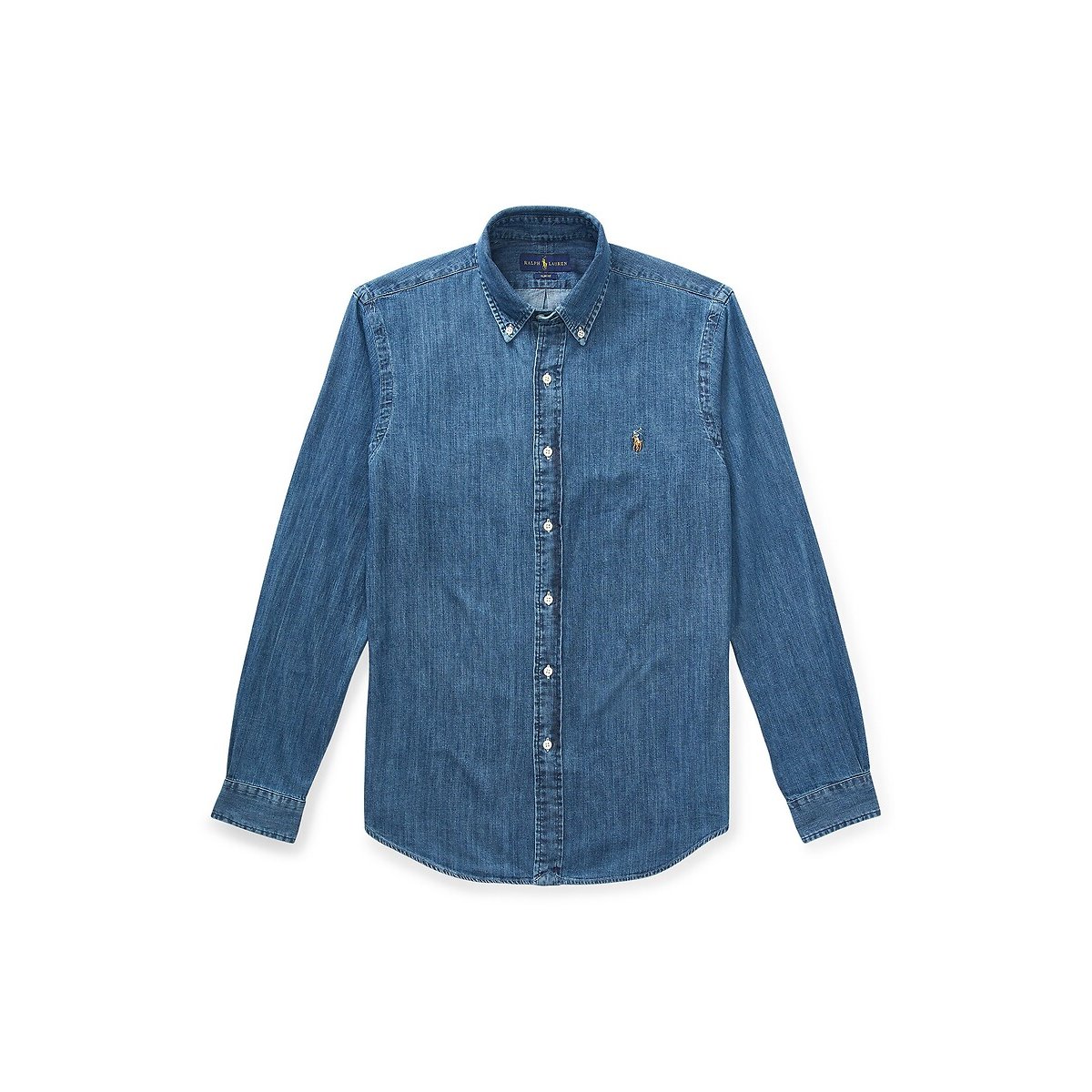 Camicia sportiva slim in denim blu scuro, POLO RALPH LAUREN