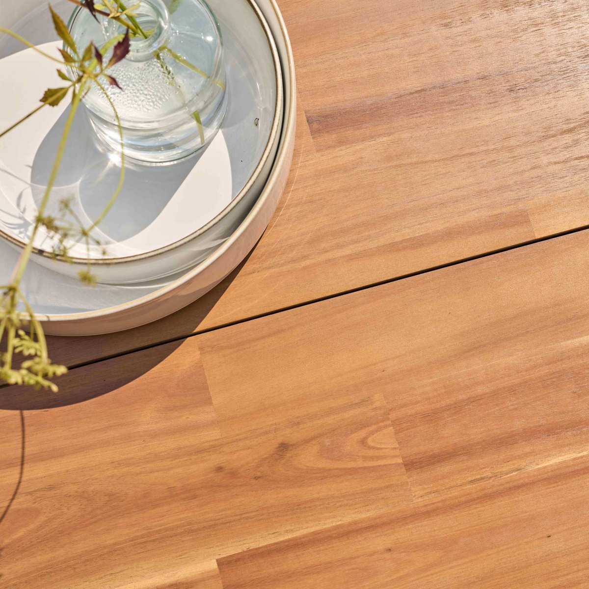Table de jardin en bois d'acacia FSC 8 personnes, STELLA bois, OVIALA
