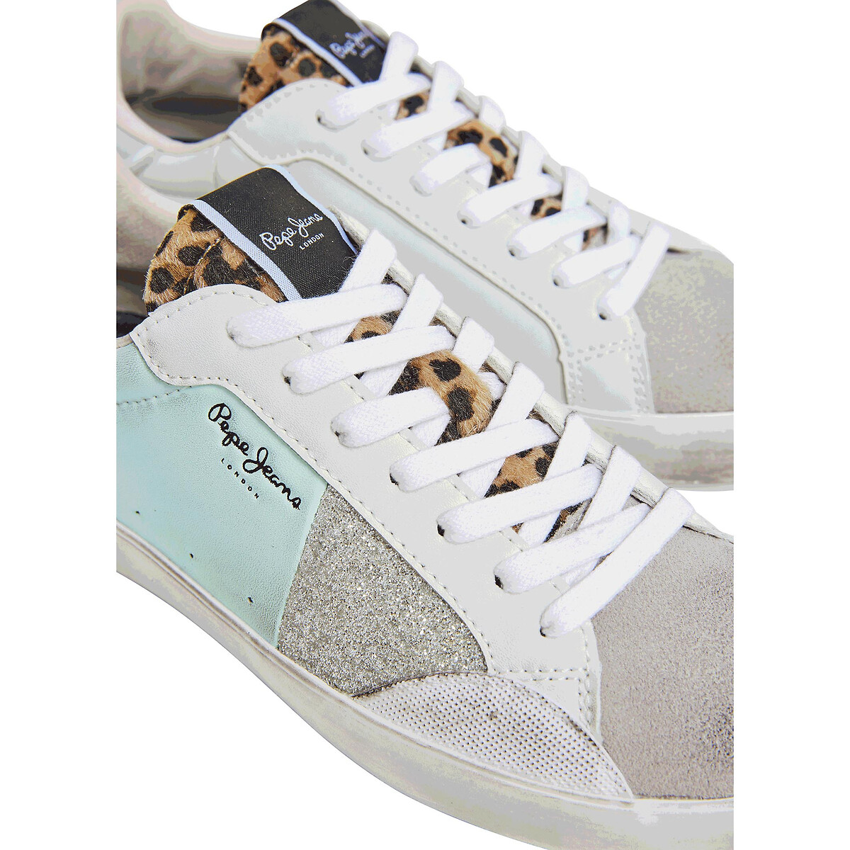 Baskets basses Lane Shine gris/turquoise, PEPE JEANS