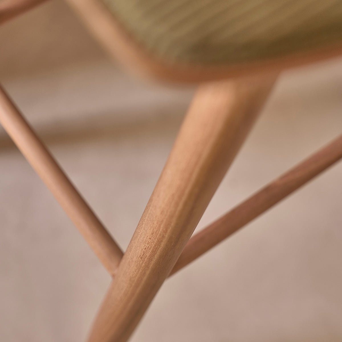 Tabouret de bar en teck massif et velours côtelé AMBRE kaki, BERAH GETAH