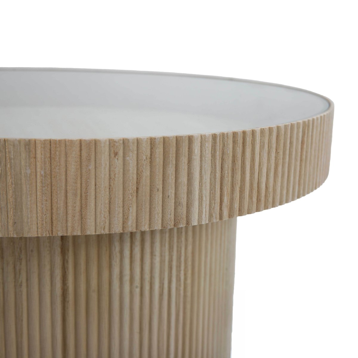 Table basse en MDF, bois et verre trempé marron, OVIALA