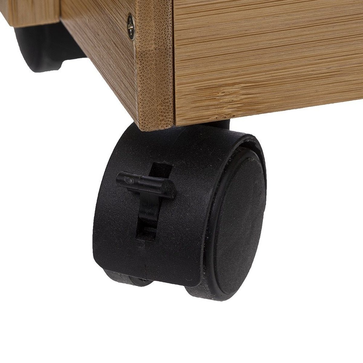 Desserte roulettes 4 niveaux bambou beige, ATMOSPHERA