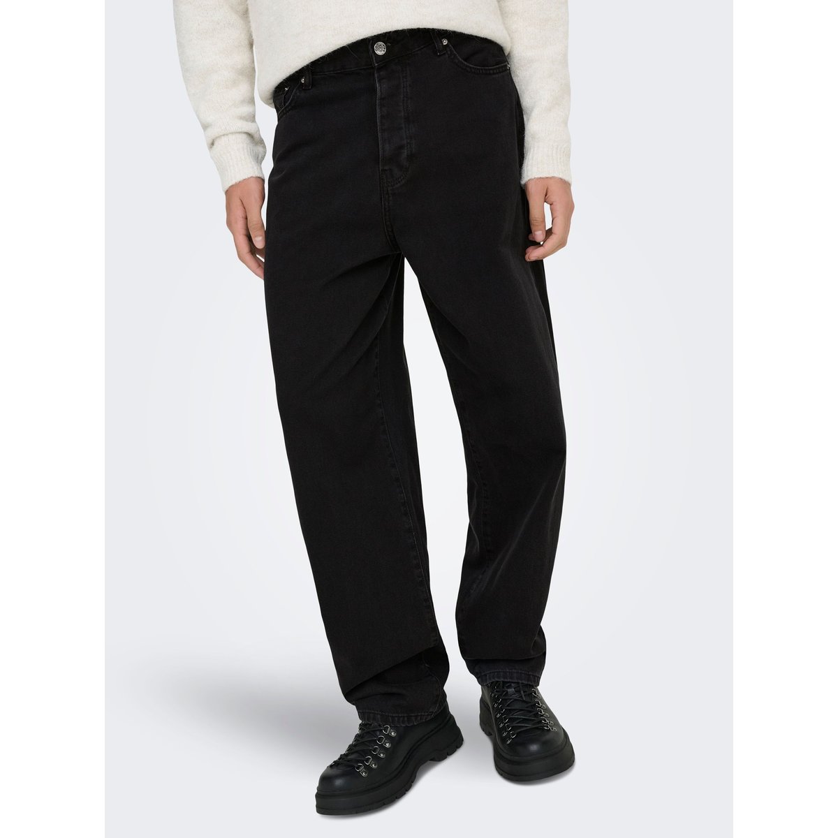 Jean À Coupe Ample black denim, ONLY & SONS