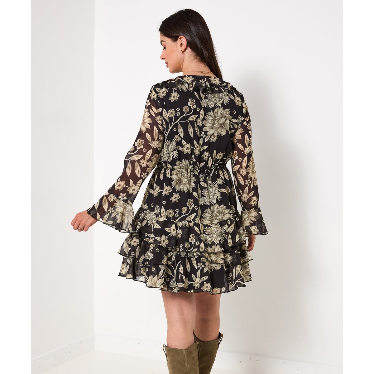 Robe Courte à Volant noir, JOE BROWNS