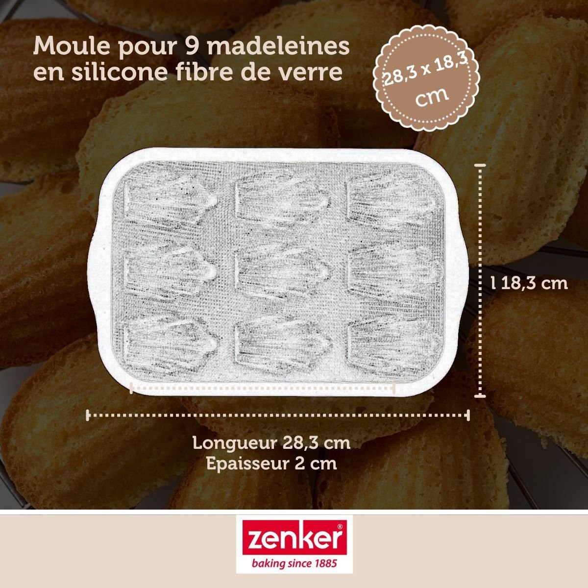 Set de 4 ustensiles de pâtisserie moule SILICONE FIBRE DE VERRE noir|gris, ZENKER