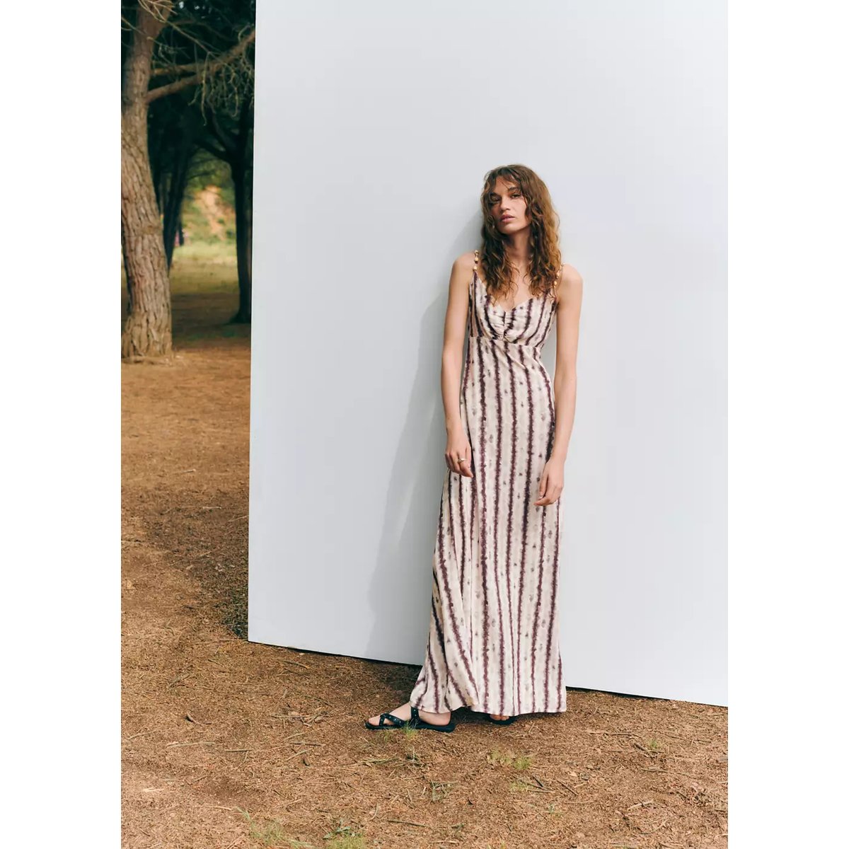 Robe tie-dye à bretelles rose clair, MANGO TEEN