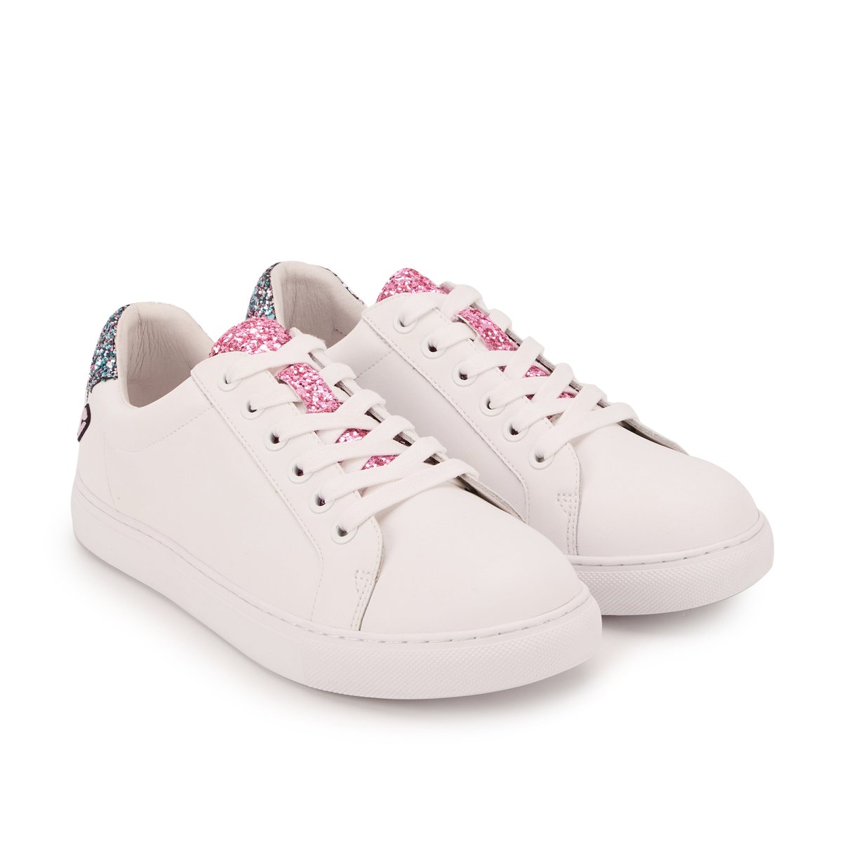 Baskets En Cuir Simone Glitters blanc, BONS BAISERS