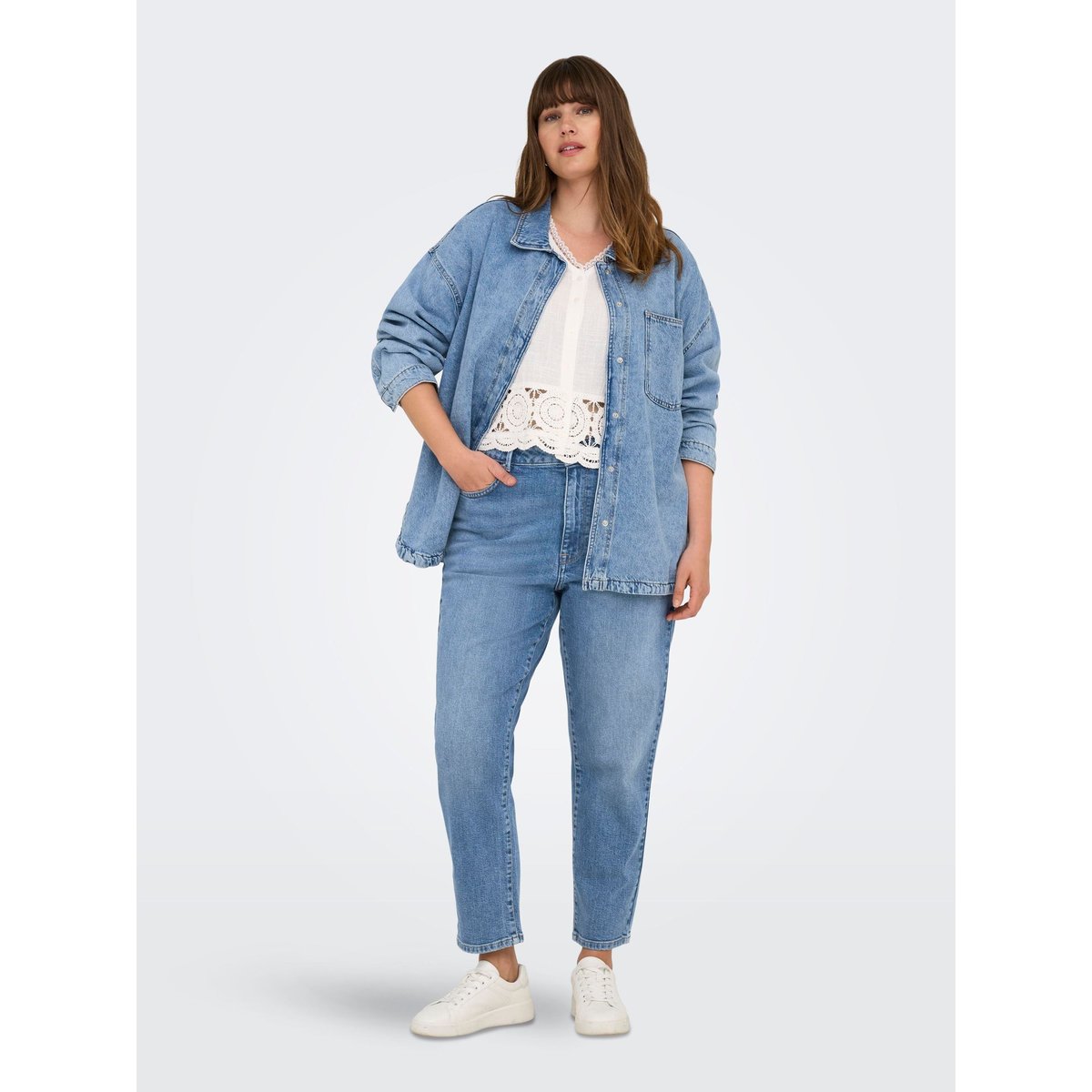 Jean Coupe Droite medium blue denim, ONLY CARMAKOMA