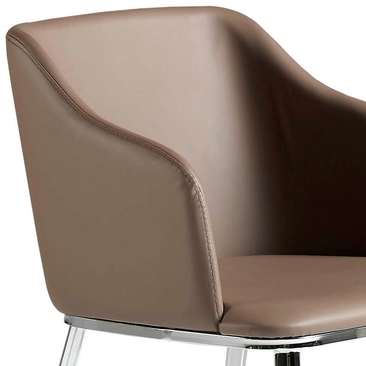Chaise en similicuir marron | acier, ANGEL CERDA